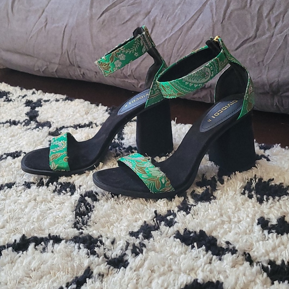 Green Strappy Heels in good condition